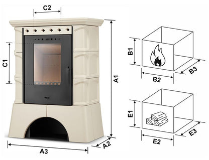 Kakkelovn Fritstående 10 kW Atol 10