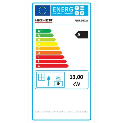 Fliseovn med støbejernsindsats og keramisk kamin HIGHER FLORENCJA i cremefarve, 1 stk.