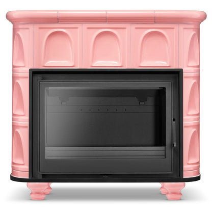 Kakkelovn med støbejernsindsats FLORENCJA HIGHER, keramisk, Barbie Pink, 1 stk