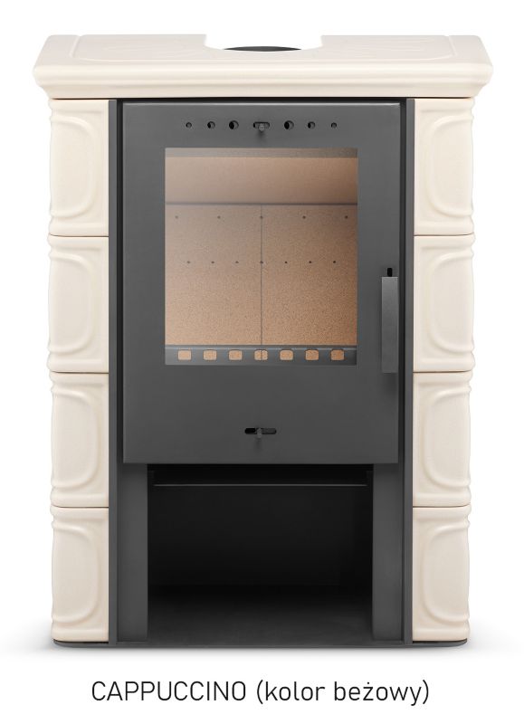 Flama Eldur keramisk kakkelovn i olivengrøn – fritstående pejskoza, 10 kW