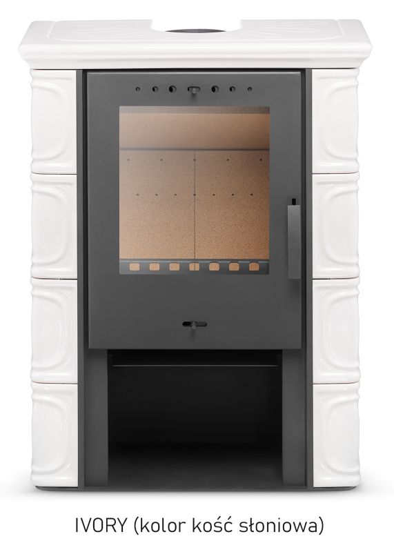 Flama Eldur keramisk kakkelovn i olivengrøn – fritstående pejskoza, 10 kW