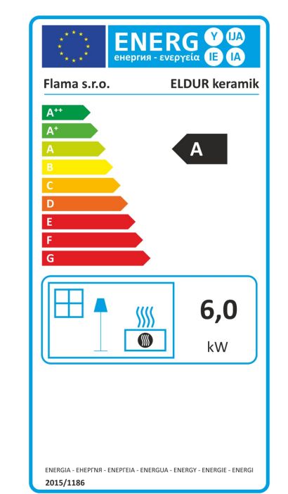 Flama Eldur keramisk kakkelovn i olivengrøn – fritstående pejskoza, 10 kW