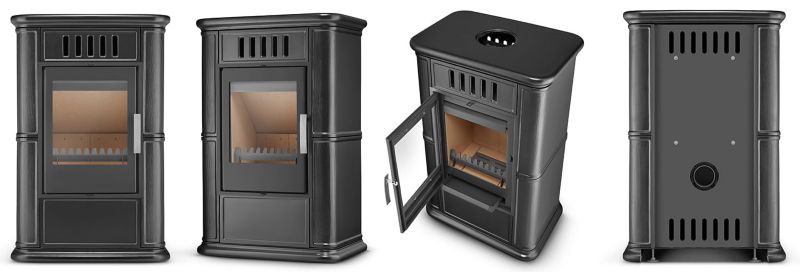 Kakkelovn OLBIA 76x51 cm 6,3 kW med Luftindtag | 8588005436656