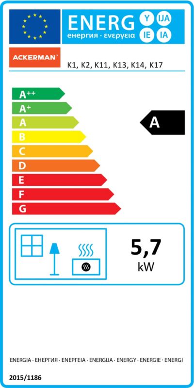 Kakkelovn Ackerman K13 5,7 kW i cremefarve