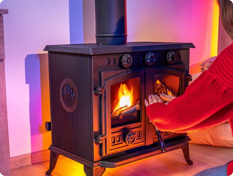 Brændeovn ATAR 10 kW 61x43x63 cm Støbejern Sort
