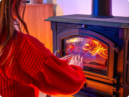Brændeovn Støbejern WESTA 17 kW Sort med Røgrørssæt