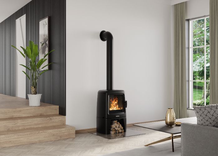 Brændeovn Carini 8,4 kW Støbejern Sort