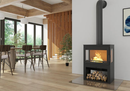Brændeovn PALERMO 7,8 kW Støbejern Sort