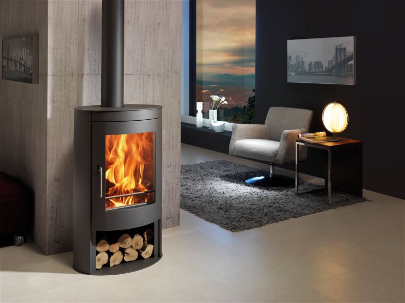 Brændeovn Oval 8,7 kW Sort