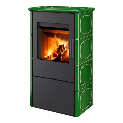 Romotop ELDA 11 pejseovn i grøn med 5,1 kW effekt, 1 stk.
