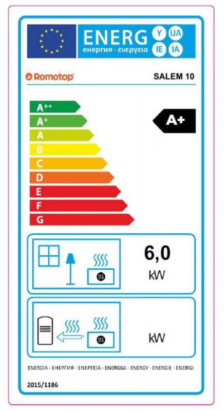 Romotop SALEM 10 hvid brændeovn 6 kW 1 stk.