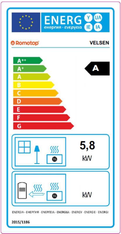 Romotop VELSEN brændeovn 5,8 kW 1 stk.