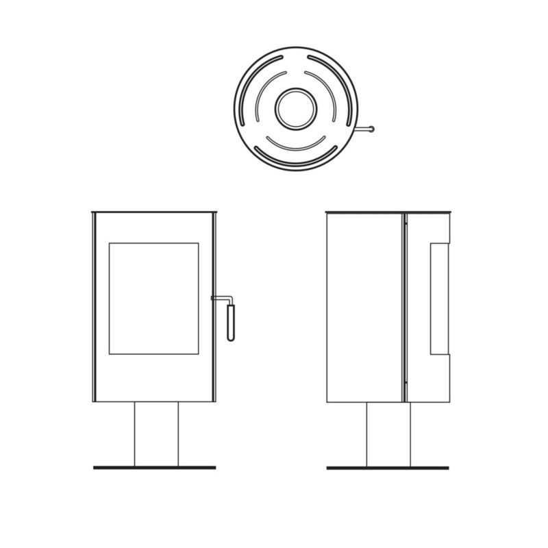 Brændeovn 8,2 kW 48x100,6 cm Sort Stål | 3760401212606