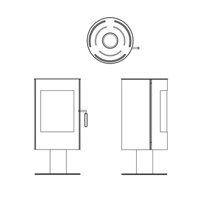 Brændeovn 8,2 kW 48x100,6 cm Sort Stål | 3760401212606