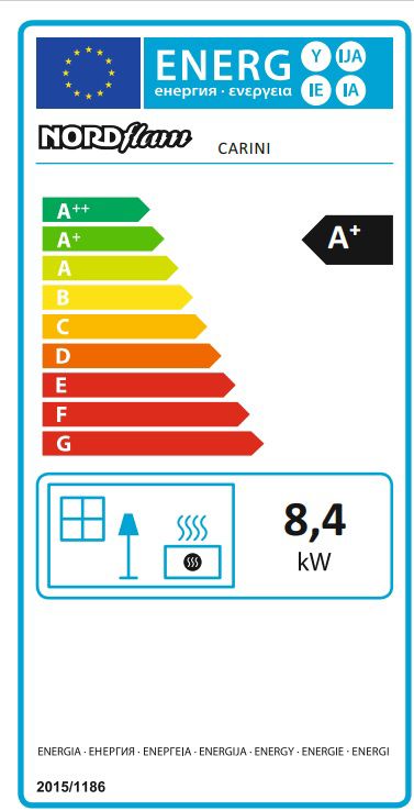 NORDflam Carini Eko støbejernsbrændeovn 8,4 kW sort