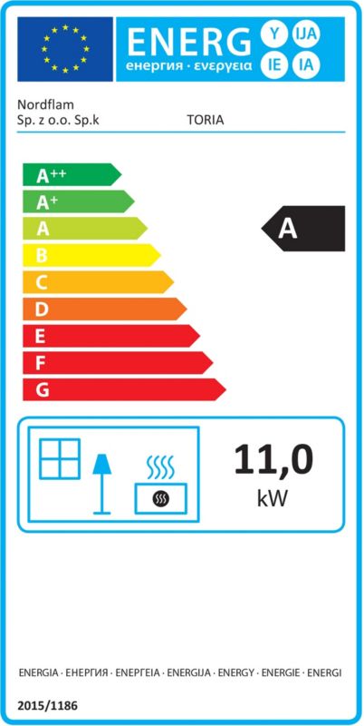Nordflam Toria Eko 11 kW støbejernsbrændeovn