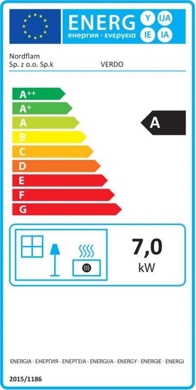 NORDflam Verdo Eko 7 kW sort støbejernsbrændeovn