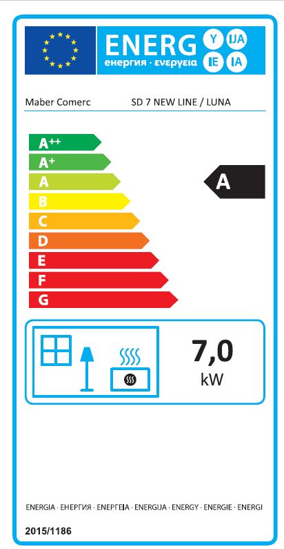 Stålkøkkenovn Skiva Luna emaljeret brun venstre 7,0 kW - 1 stk