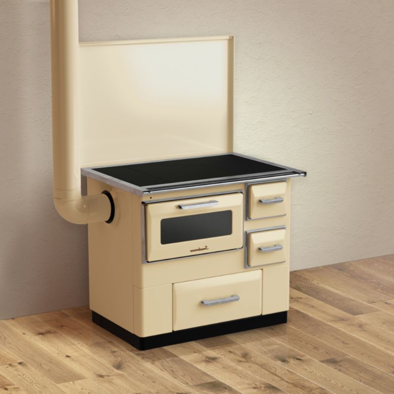 Stålkøkkenovn Skiva Luna emaljeret creme venstre 7,0 kW - 1 stk
