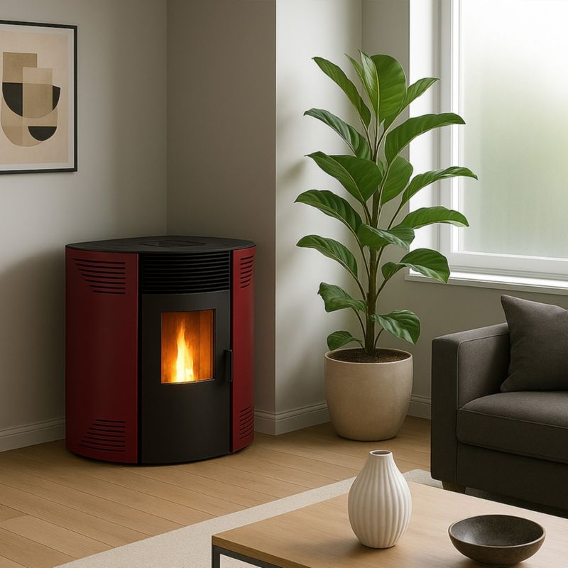Pilleovn Hjørne Iseos 12,2 kW Vinrød