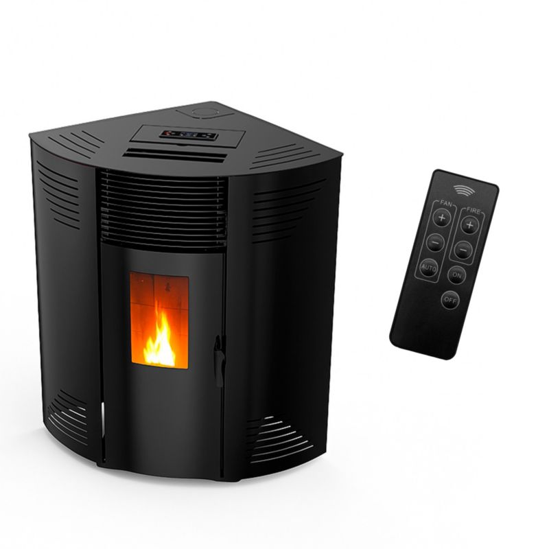 Pilleovn Hjørnemodel Iseos 12,2 kW Sort
