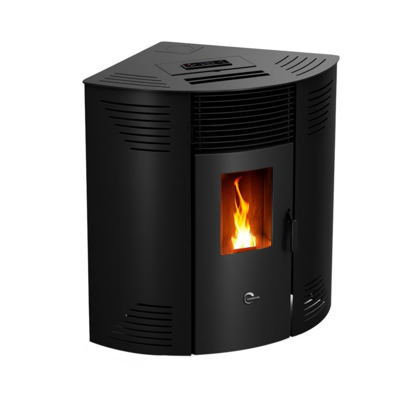 Pilleovn Hjørnemodel Iseos 12,2 kW Sort