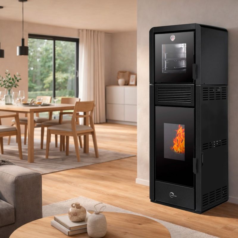 Pilleovn Ardoria 13 kW med Ovn Sort