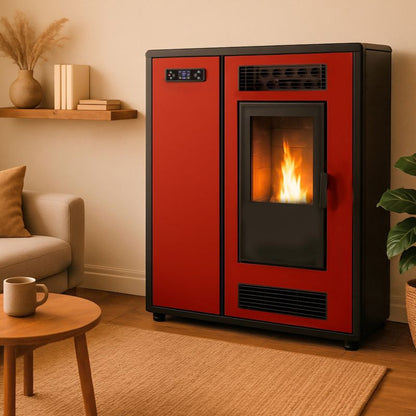 Pilleovn Astral Slim 12,2 kW Bordeaux