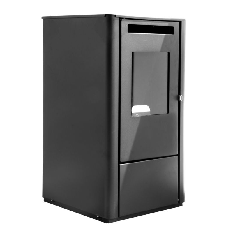 Ferretti Milano Pilleovn 9.5 kW Sort Italiensk Elegant Automatisk Varmeløsning