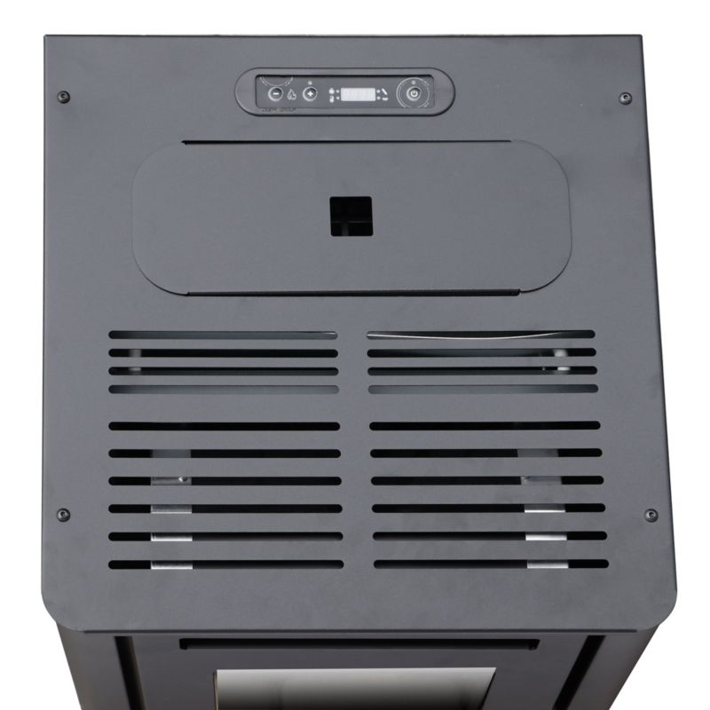 Ferretti Milano Pilleovn 9.5 kW Sort Italiensk Elegant Automatisk Varmeløsning