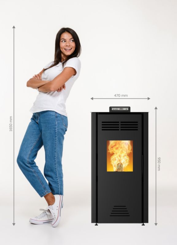 Pilleovn Adrano 7 kW Sort