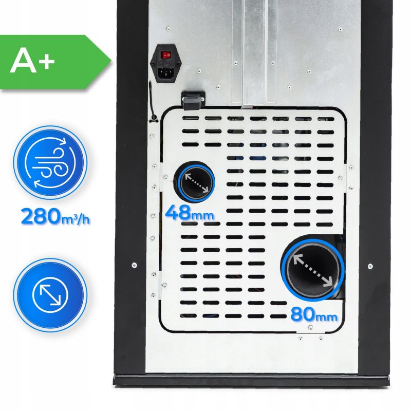 Pilleovn 10 kW med Wi-Fi og Termostat Sort