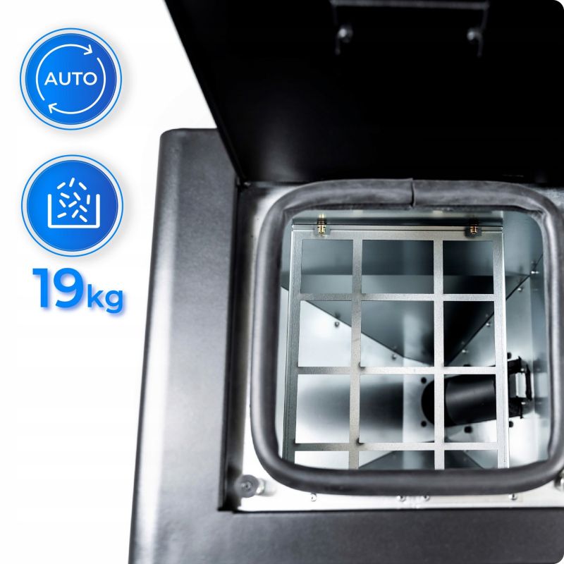 Pilleovn 12 kW Sort med Wi-Fi og Termostat