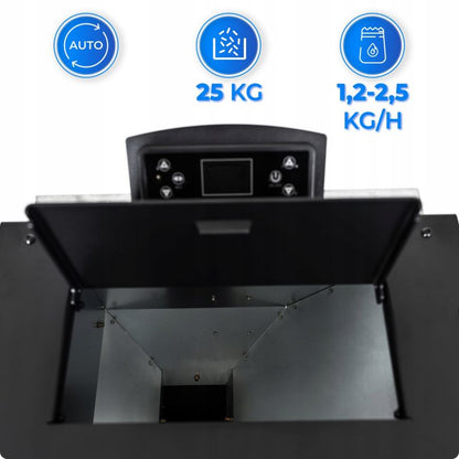 Pilleovn med Vandgris 12,2 kW Sort