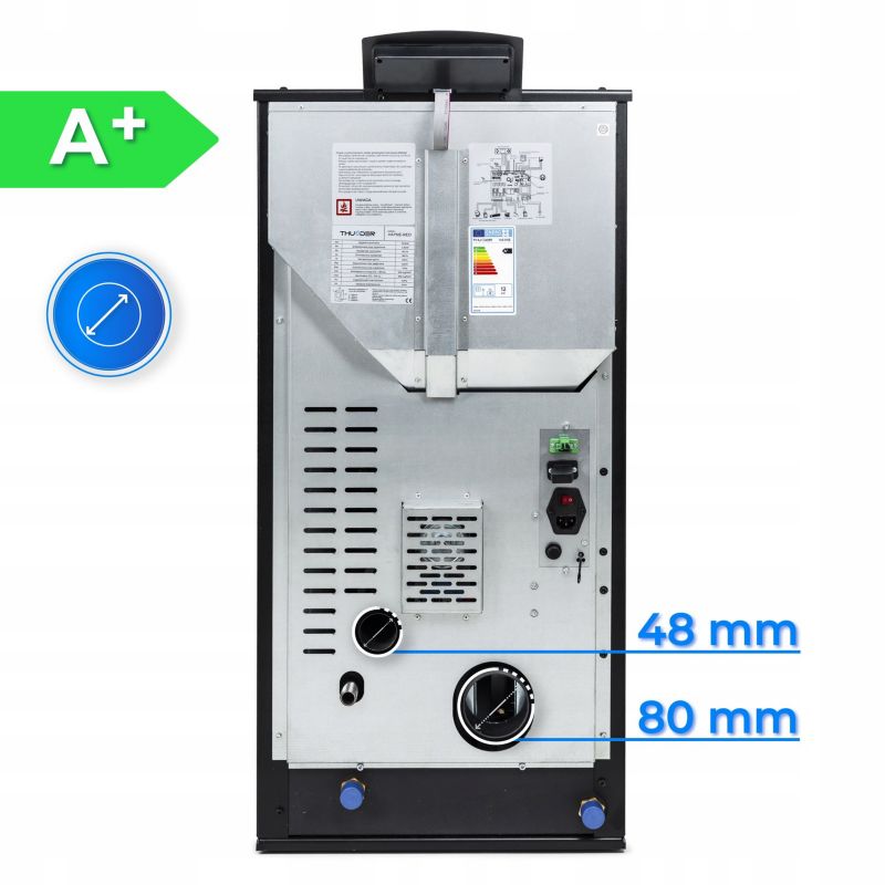 Pilleovn med Vandgris 12,2 kW Sort