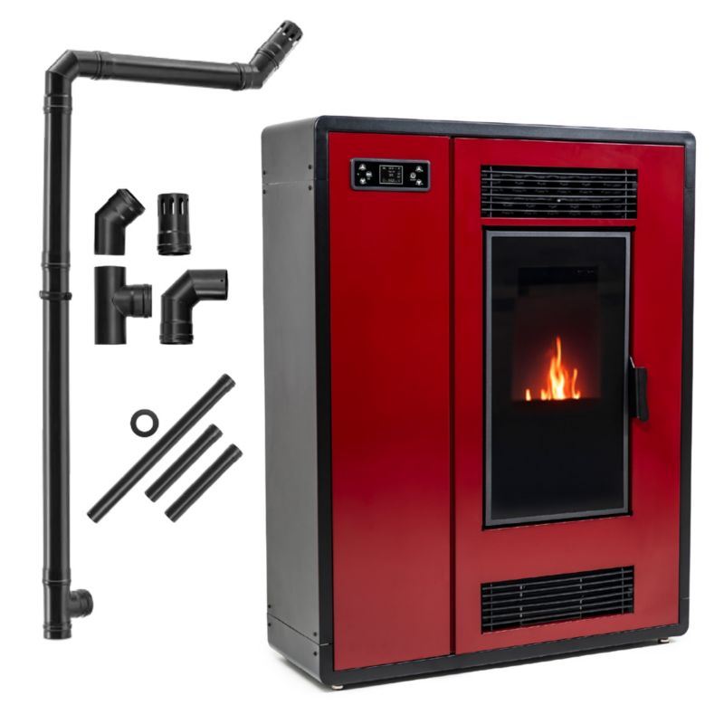 Pilleovn ARIA-RED 12 kW Rød med Wi-Fi | ARIA-RED