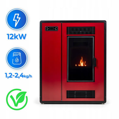 Pilleovn ARIA-RED 12 kW Rød med Wi-Fi | ARIA-RED