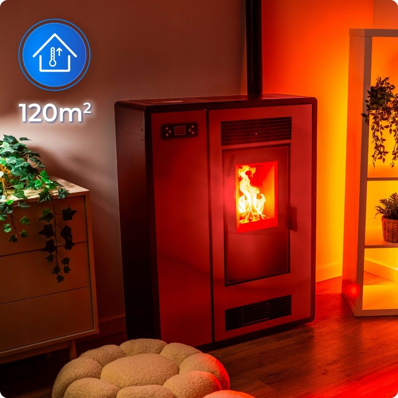 Pilleovn ARIA-RED 12 kW Rød med Wi-Fi | ARIA-RED