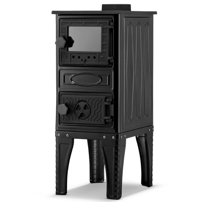 Brændeovn SI-304G MINI 9,2 kW 32x43 cm Sort Støbejern