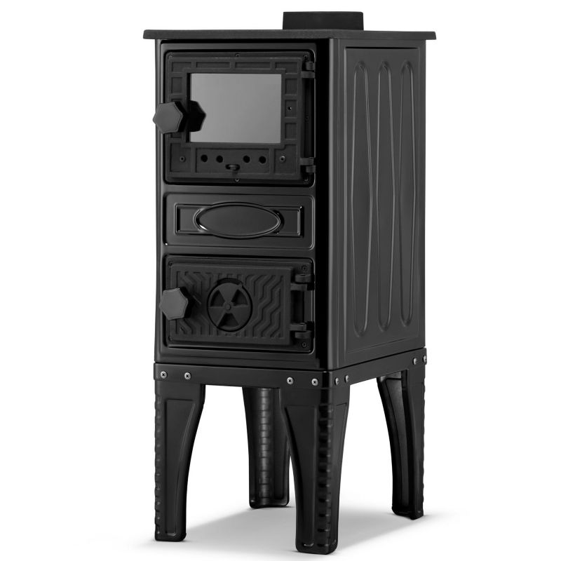 Brændeovn SI-304G MINI 9,2 kW 32x43 cm Sort Støbejern