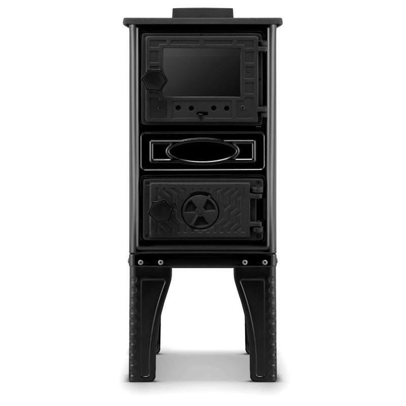 Brændeovn SI-304G MINI 9,2 kW 32x43 cm Sort Støbejern