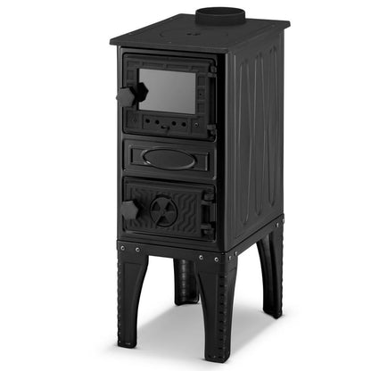 Brændeovn SI-304G MINI 9,2 kW 32x43 cm Sort Støbejern