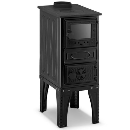 Brændeovn SI-304G MINI 9,2 kW 32x43 cm Sort Støbejern