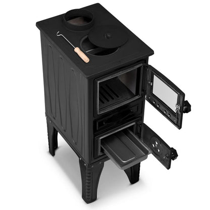 Brændeovn SI-304G MINI 9,2 kW 32x43 cm Sort Støbejern