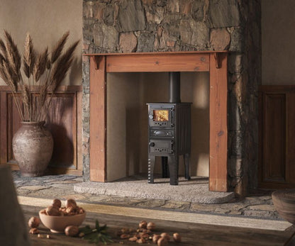 Brændeovn SI-304G MINI 9,2 kW 32x43 cm Sort Støbejern