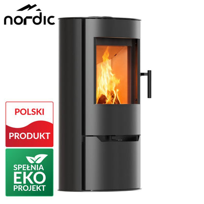 Brændeovn Ognik 7 kW 54x98 cm Sort Stål