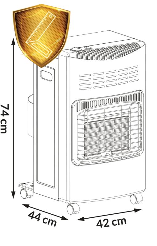 Humberg bærbar sammenklappelig gasvarmer til flaske 4200W 1 stk.