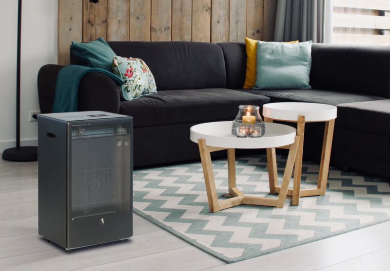 FERRETTI 4200W Katalytisk Gasvarmer med Blå Flamme, Effektiv Sort Model