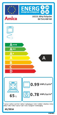Indbygningsovn Amica EB7541HB Fine