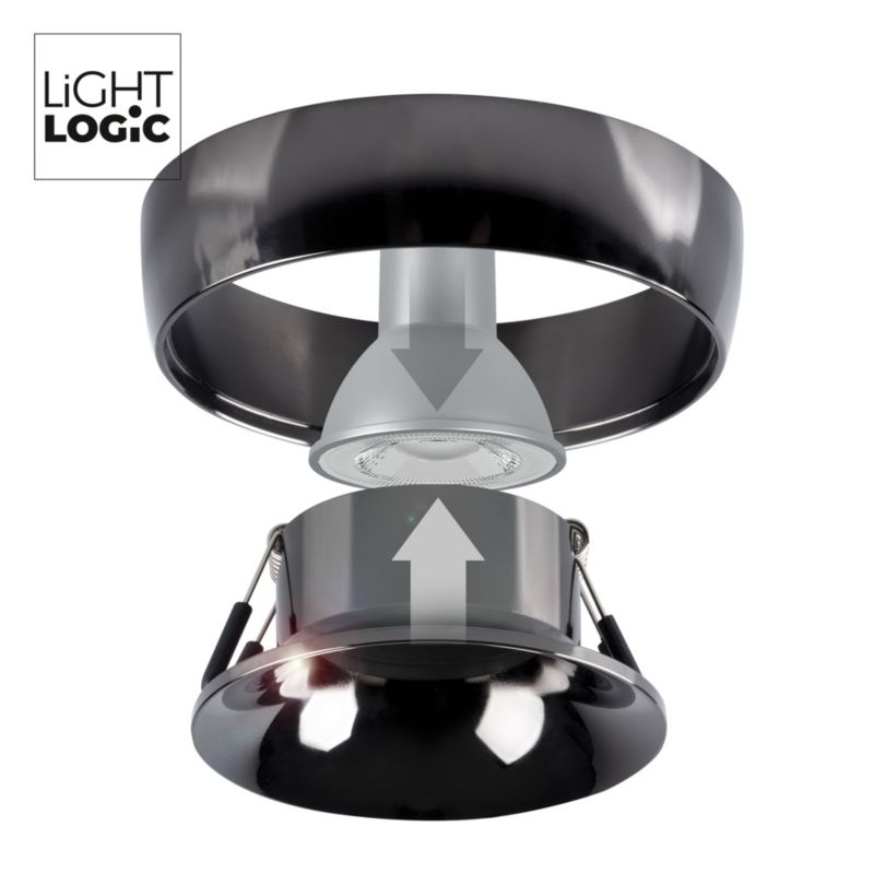 LightLogic LL BAKU DSO-A/A indbygningsspot ring sort 1 stk.